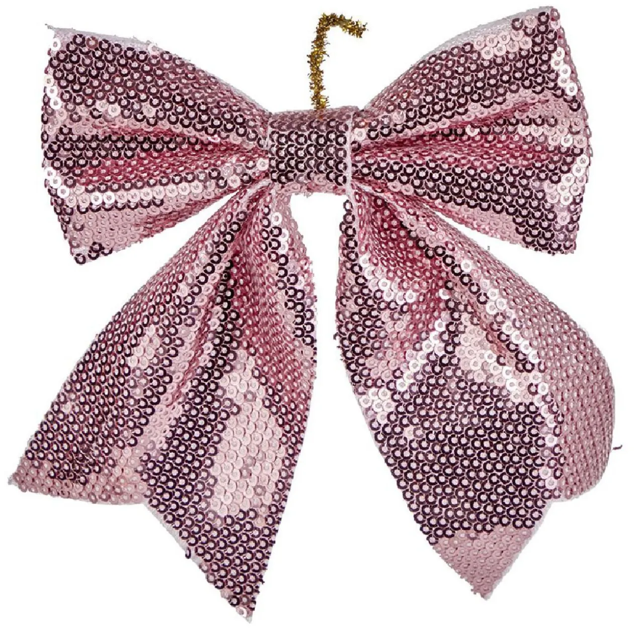 Noeud à suspendre sequin rose ou doré 13x13cm