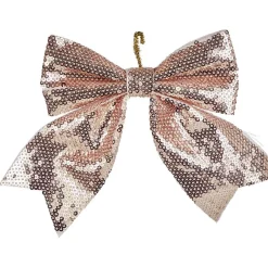 Noeud à suspendre sequin rose ou doré 13x13cm