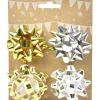 Noeud adhésif métallisé emballage cadeau x4