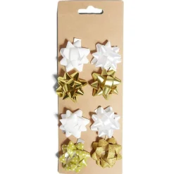 Noeud bolduc doré et blanc x8