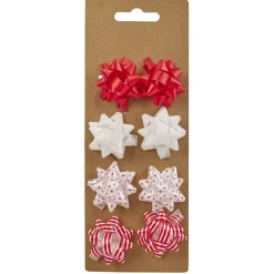 Noeud bolduc rouge et blanc x8