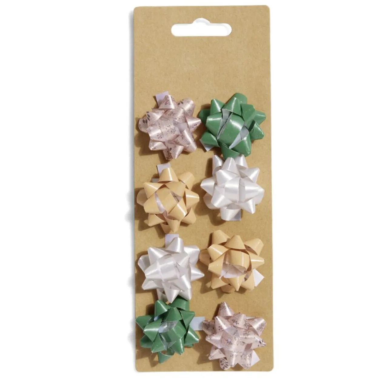 Noeud bolduc vert et beige x8