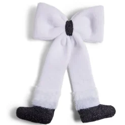 Noeud décoratif XL avec jambes blanc et noir H70cm