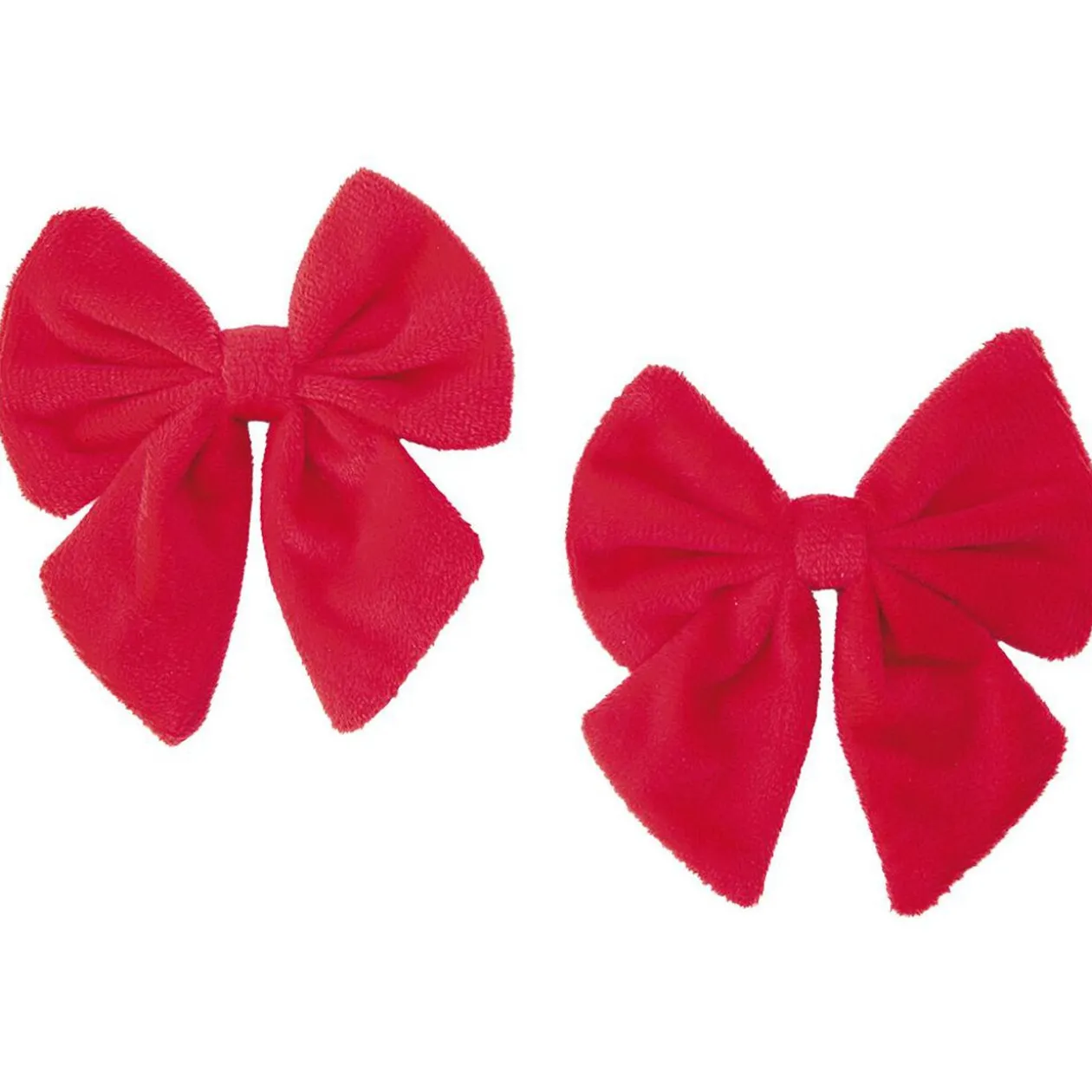 Noeud de Noël aspect velours rouge x2