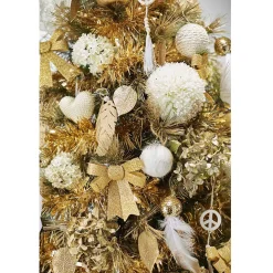 Noeud de Noël doré à suspendre x3