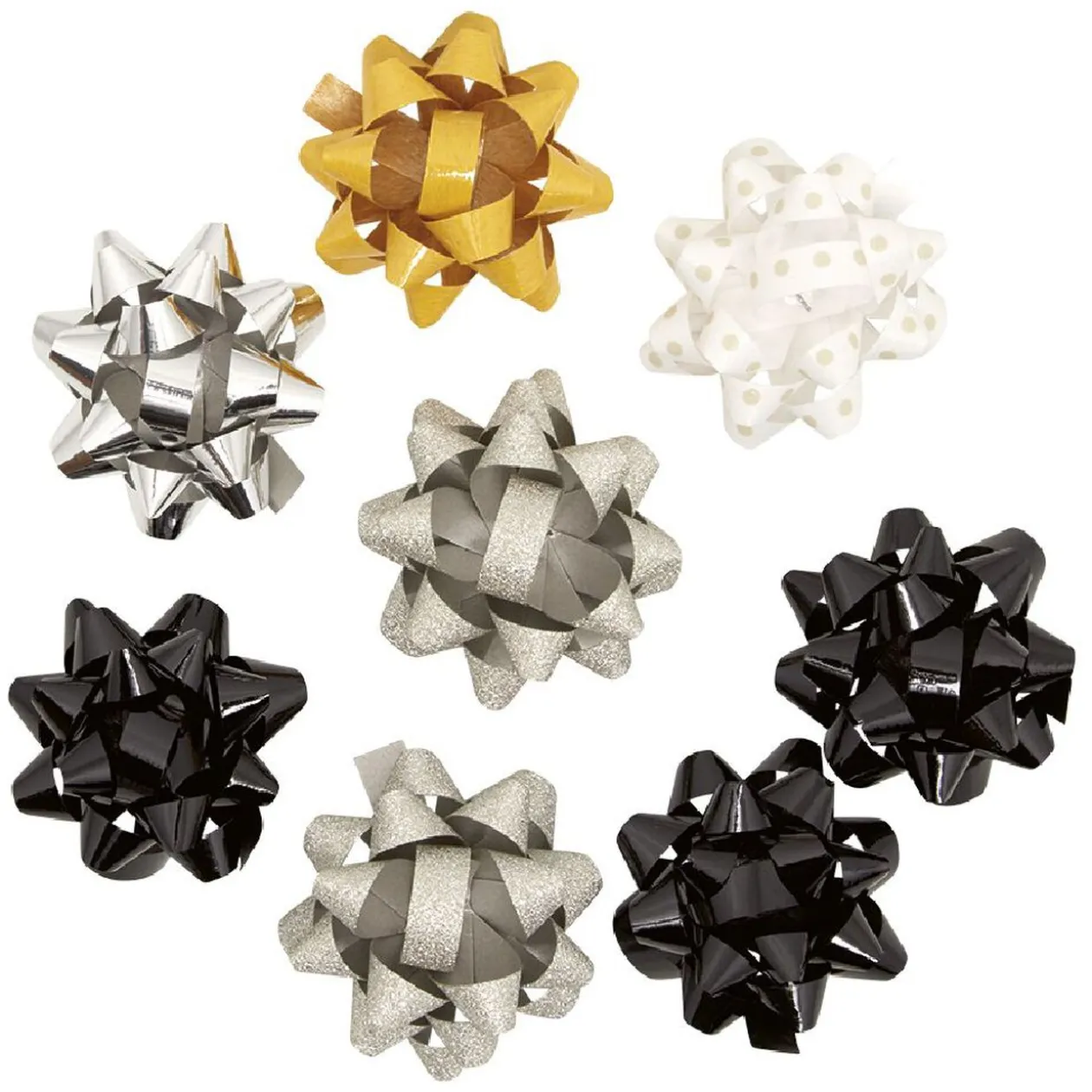 Noeud de Noël jaune noir et argenté x8