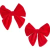 Noeud de Noël velours rouge x2 - 12xH13cm