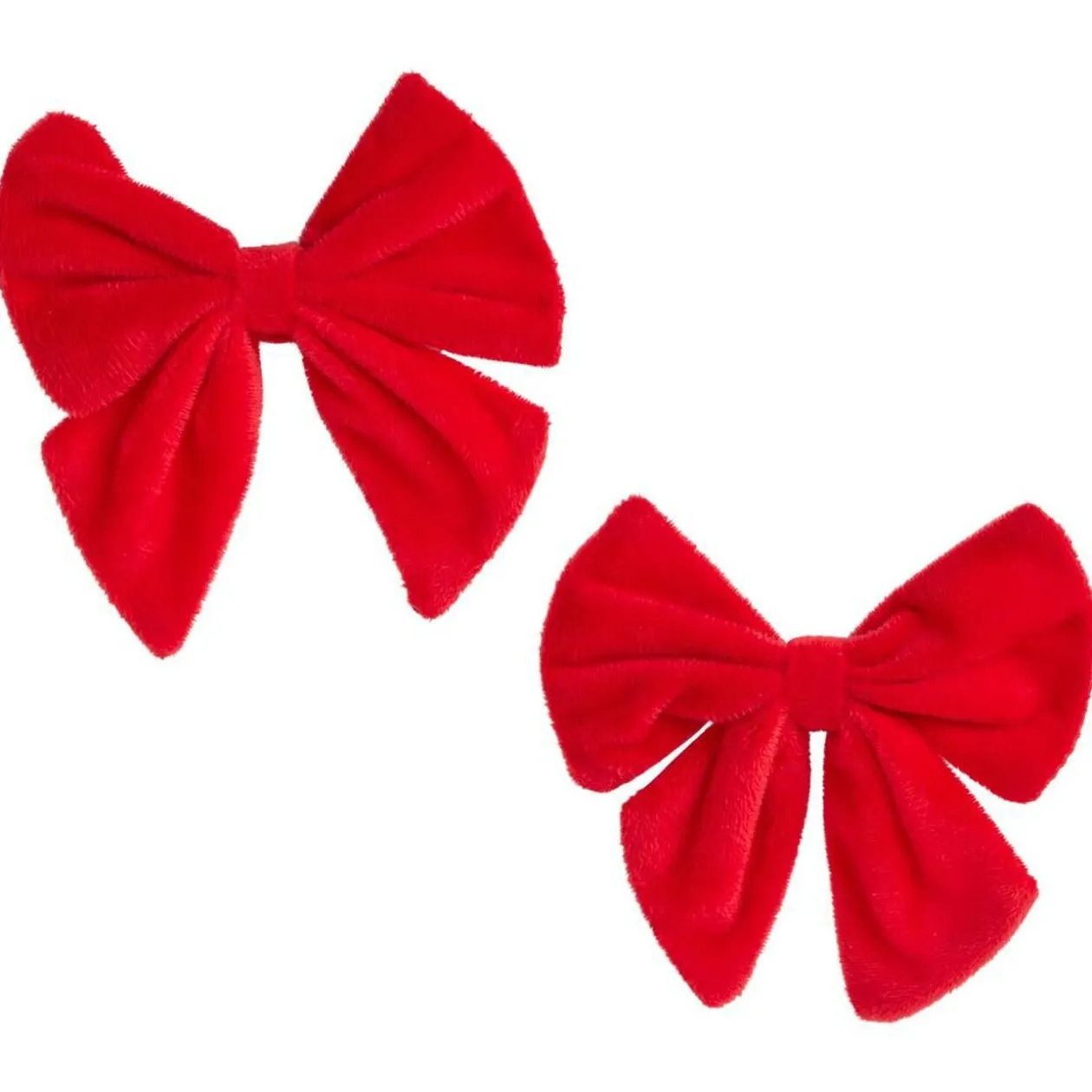Noeud de Noël velours rouge x2 - 12xH13cm