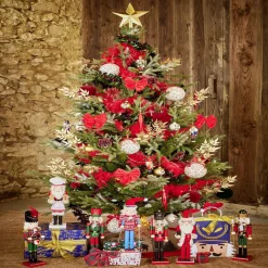 Noeud de Noël XL velours rouge à suspendre H. 40cm