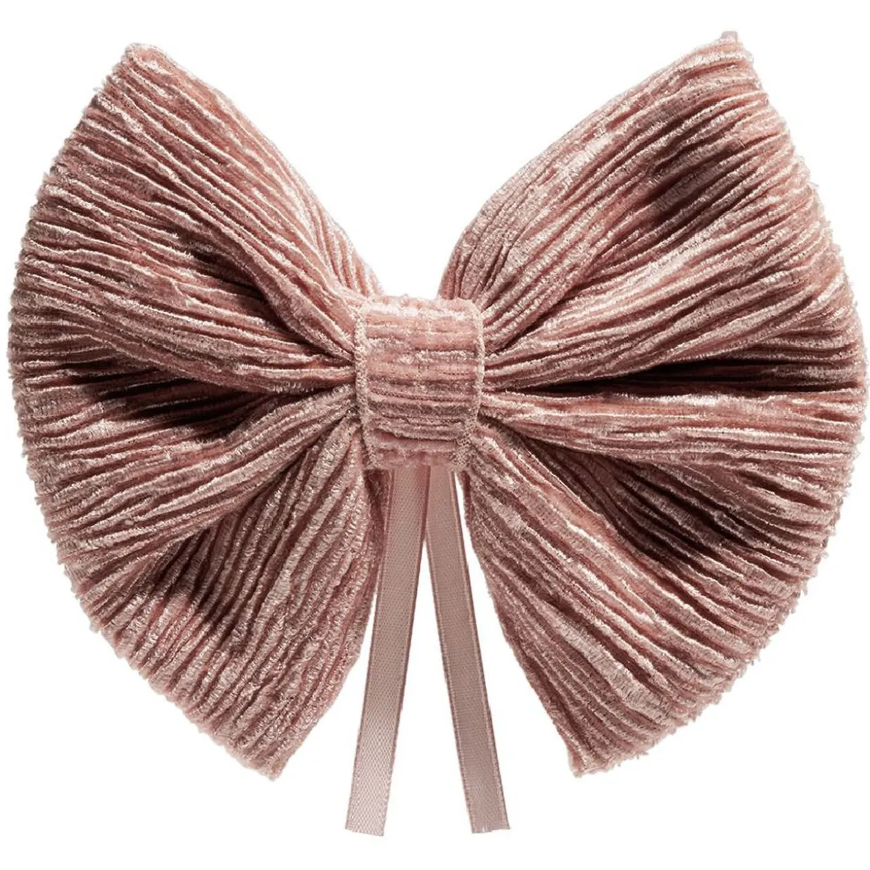 Noeud ruban velours côtelé rose L14,5xH12cm x2