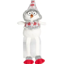 Oiseau assis déco Noël avec pattes pendantes H54cm