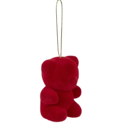 Ours rouge à suspendre Noël x5