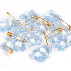 Ourson bleu à épingler x10