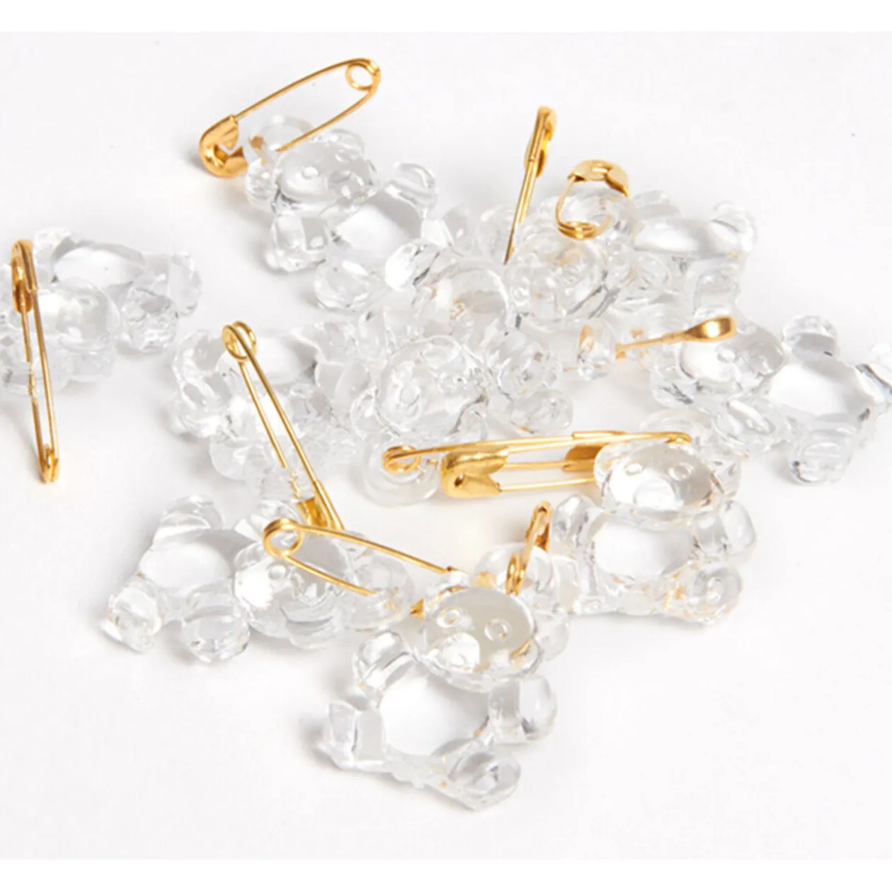 Ourson transparent à épingler x10