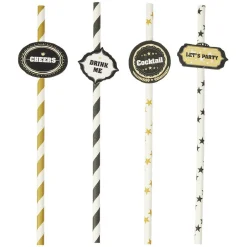Paille assortie avec pancarte L19,5cm 20 pièces
