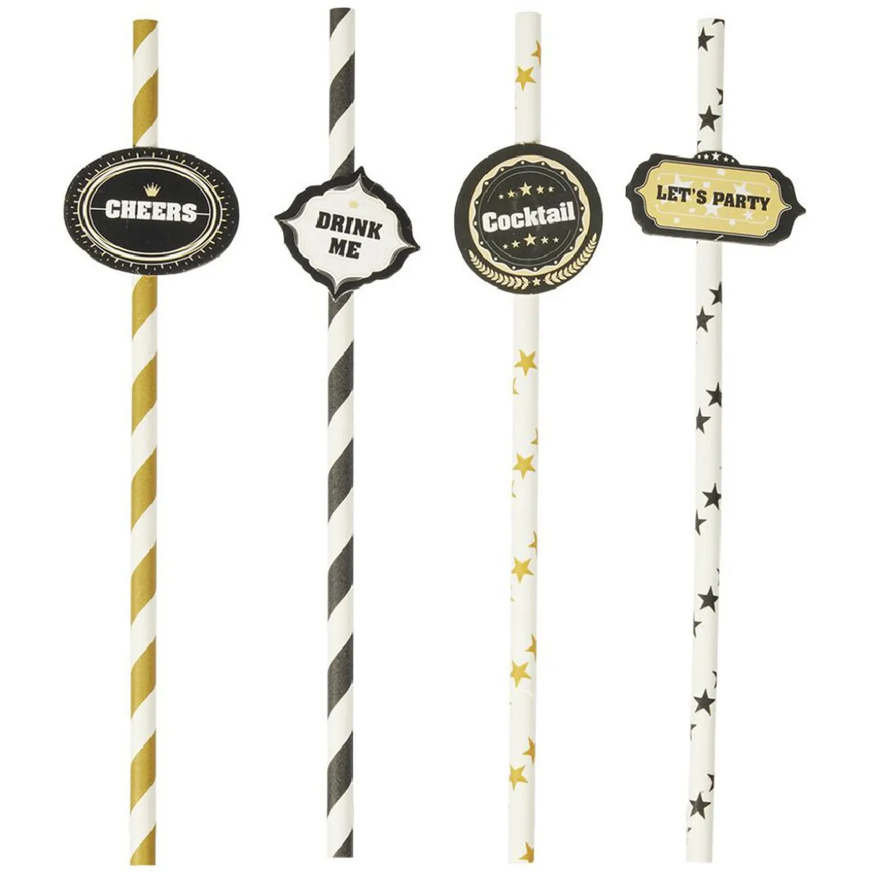 Paille assortie avec pancarte L19,5cm 20 pièces