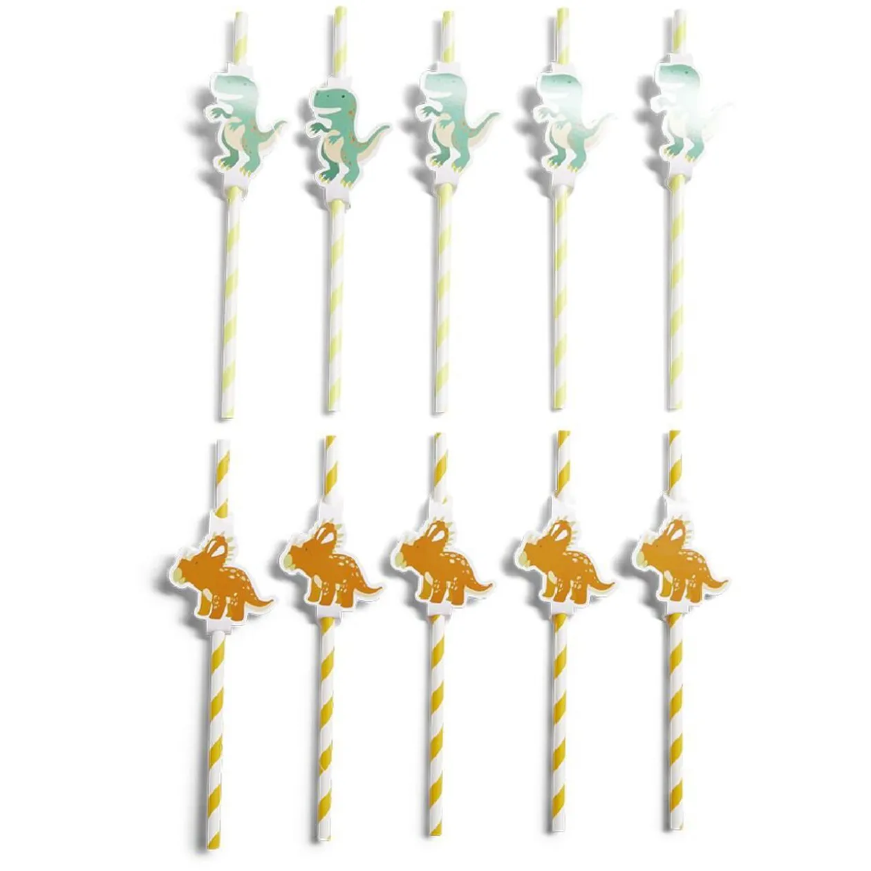 Paille décor dinosaure x10