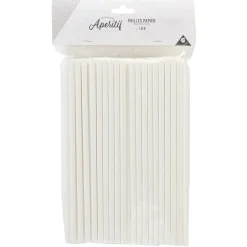 Paille en papier blanche x100