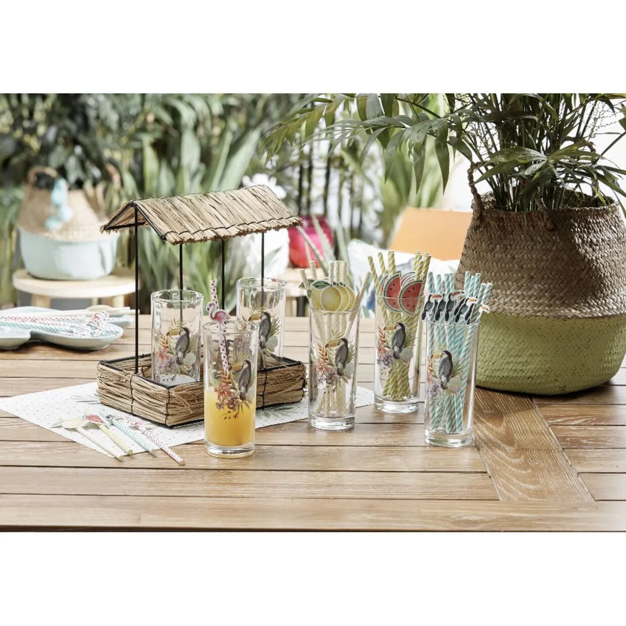 Paille en papier décor citron x16