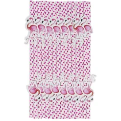 Paille en papier flamant rose x 16