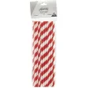 Paille en papier motif chevron blanc et rouge x20