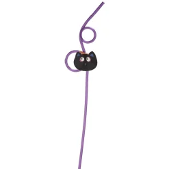 Paille en plastique décor Halloween violet x12