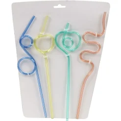 Paille forme tordue plastique réutilisable - Ø0,5x4xH24cm