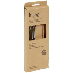 Paille inox réutilisable irisé x4