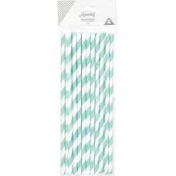 Paille jetable en papier blanc x20