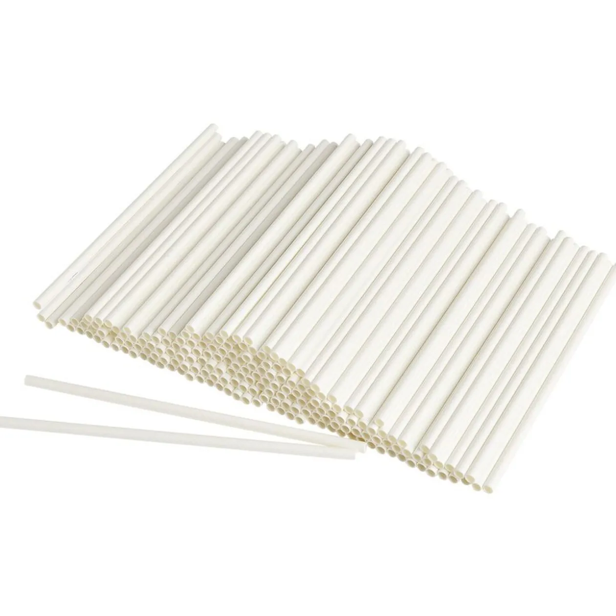 Paille papier blanc x200 - Ø0,6 x H19,7cm