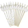 Paille personnalisable étiquette blanc et doré x12