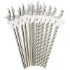 Paille personnalisable étiquette étoile tricolore x12