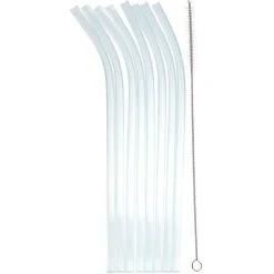 Paille réutilisable en plastique multicolore x8