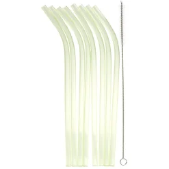 Paille réutilisable en plastique multicolore x8