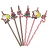 Paille réutilisable Noël x6