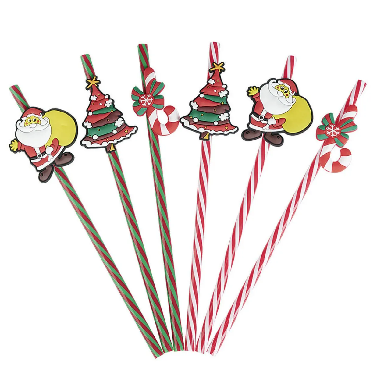 Paille réutilisable Noël x6