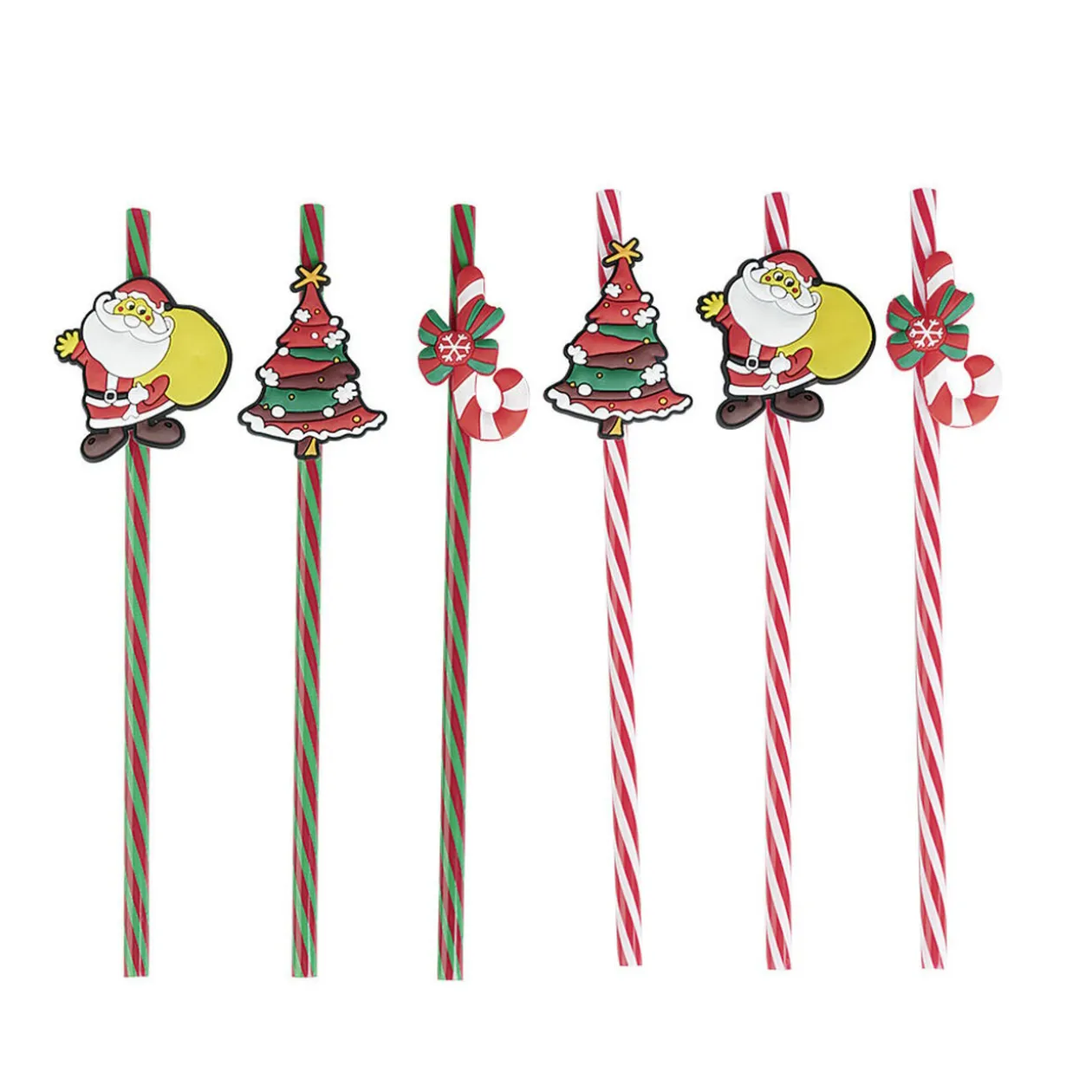 Paille réutilisable Noël x6