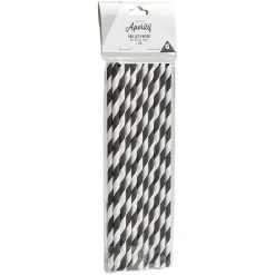 Pailles en papier x20 motif chevron