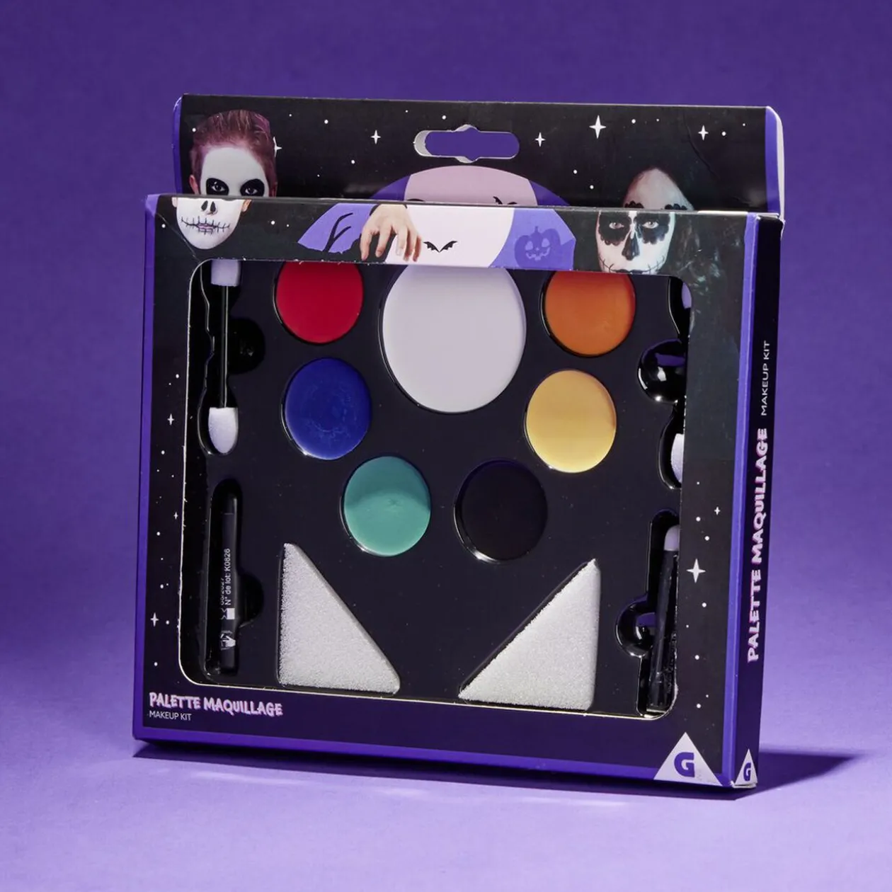 Palette maquillage Halloween avec éponges