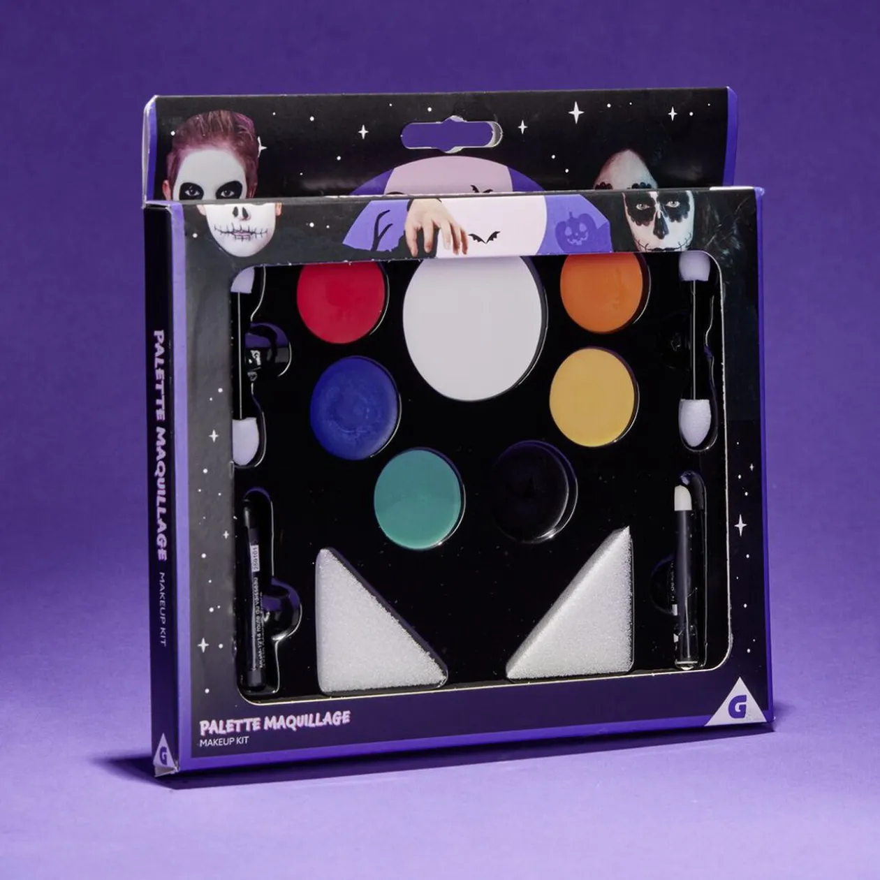 Palette maquillage Halloween avec éponges
