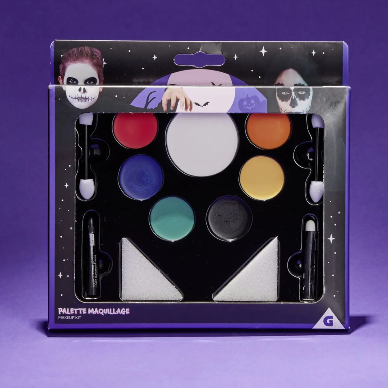 Palette maquillage Halloween avec éponges