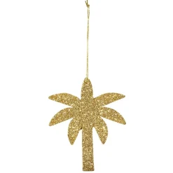 Palmier à suspendre pailleté doré déco Noël