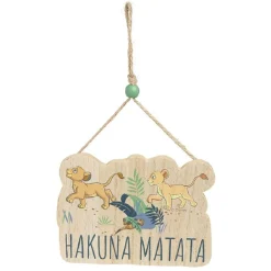 Pancarte à suspendre Disney Le Roi Lion bois 28xH16cm