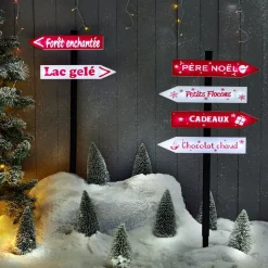 Pancarte directionnelle lumineuse solaire 32 LED H100cm