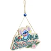 Pancarte Disney Stitch à suspendre Aloha Christmas en bois L16xH25cm