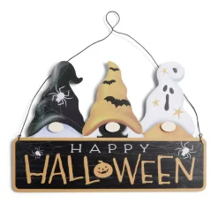 Pancarte en bois Happy Halloween à suspendre 37xH25cm