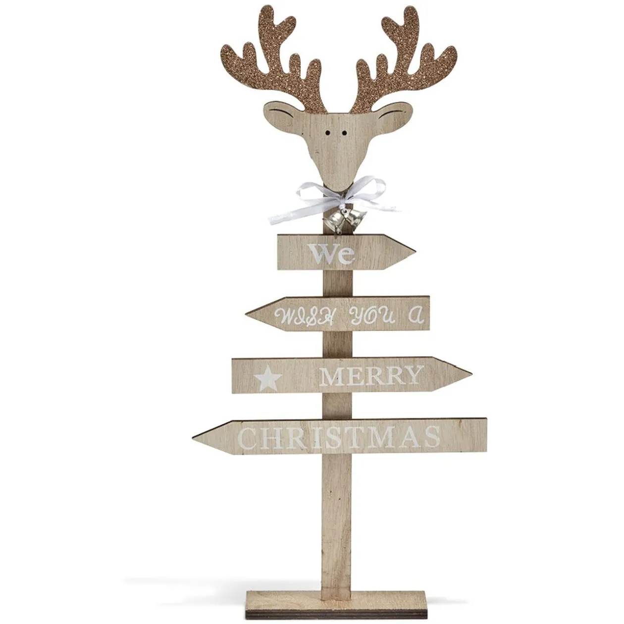 Panneau décoration de Noël We wish you a merry christmas