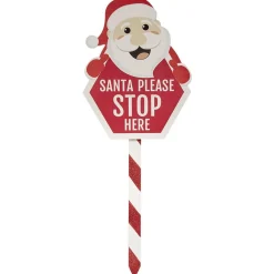 Panneau de Noël rouge et blanc H70 cm