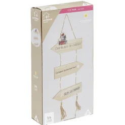 Panneau directionnel lumineux de Noël en bois