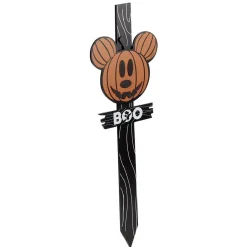 Panneau en bois Disney inscription BOO tête Mickey orange 23,5x2xH80cm